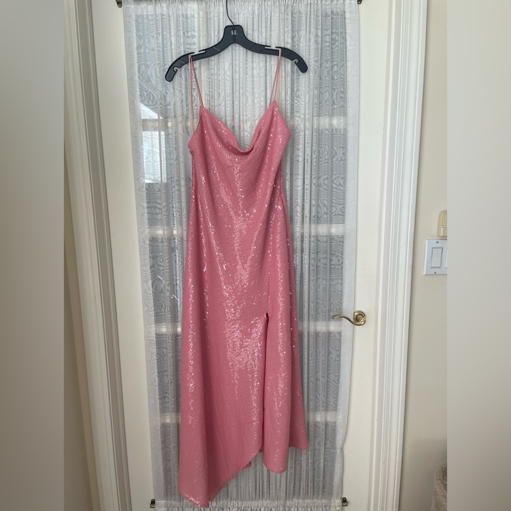 Pink sequin cocktail dress